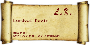 Lendvai Kevin névjegykártya